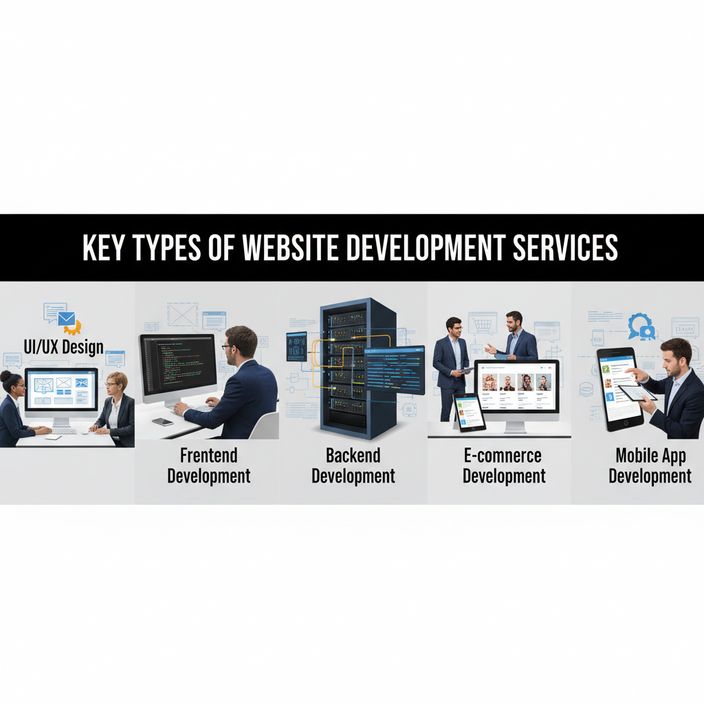 A flowchart showing the website development process from strategy to launch and maintenance — website development services