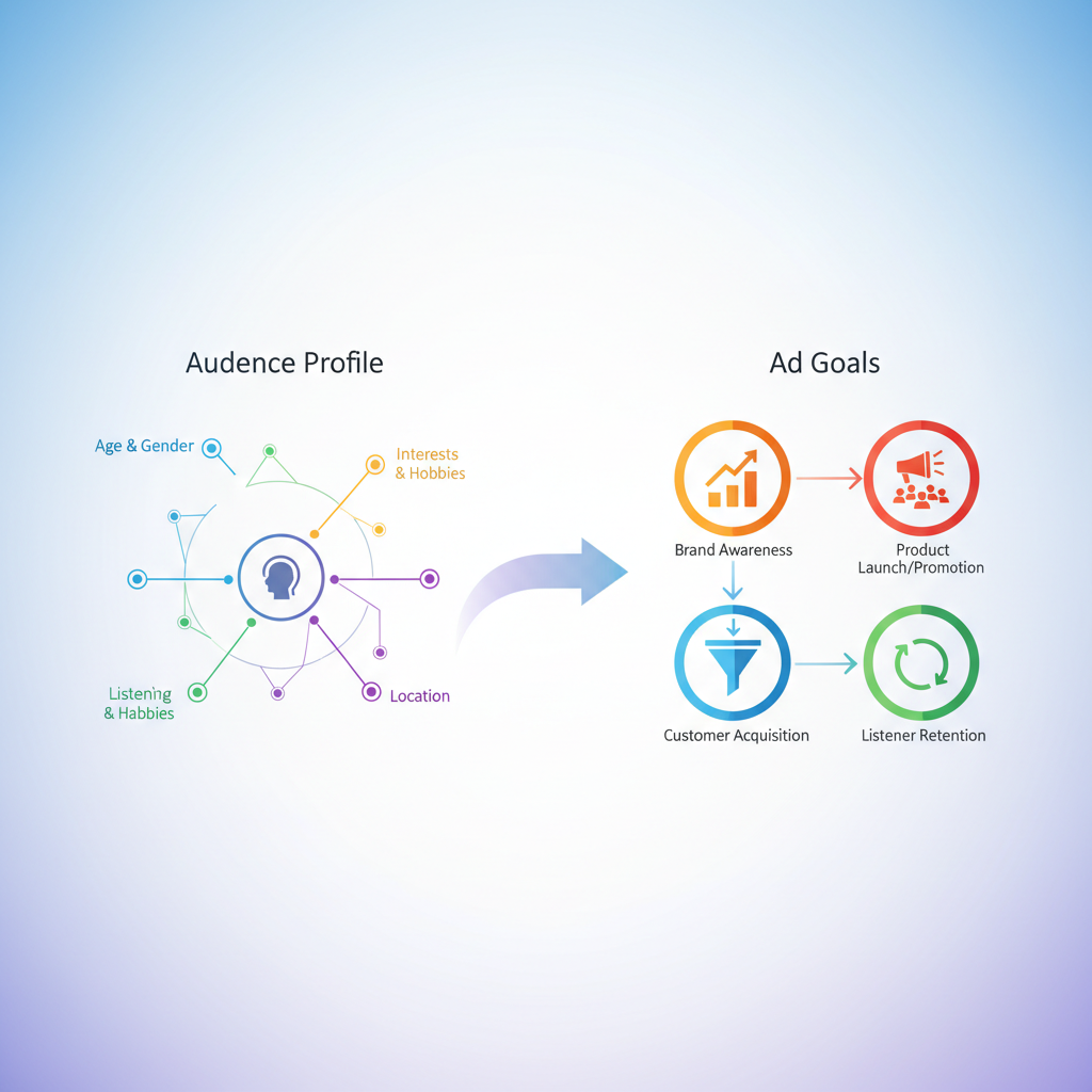 A diagram showing the placement of pre-roll, mid-roll, and post-roll ads on a podcast timeline. — podcast ad placement best practices