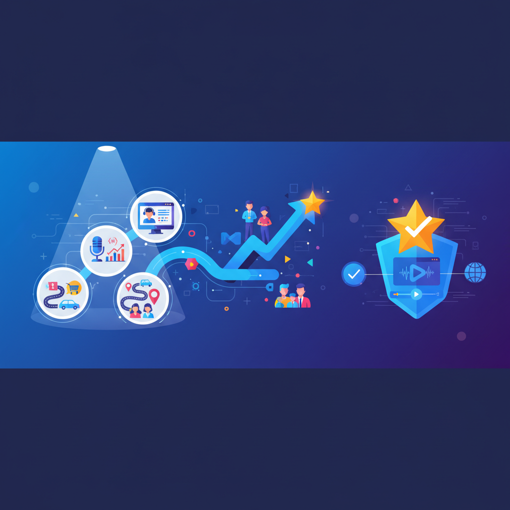 A computer screen displaying a podcast analytics dashboard with charts for listener demographics, download trends, and website traffic. — podcast advertising case studies