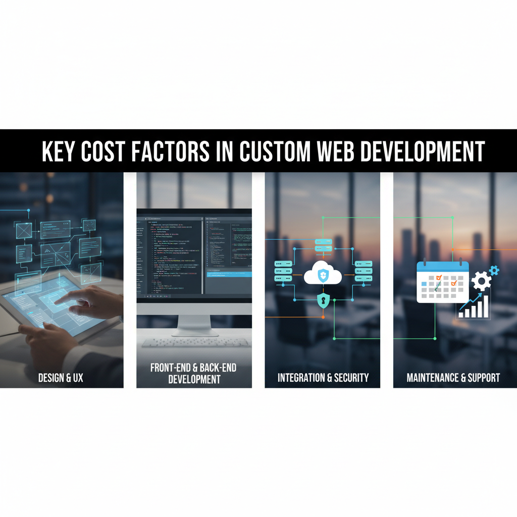 A developer's screen showing API code connecting different software systems, symbolizing integration. — custom web development cost breakdown