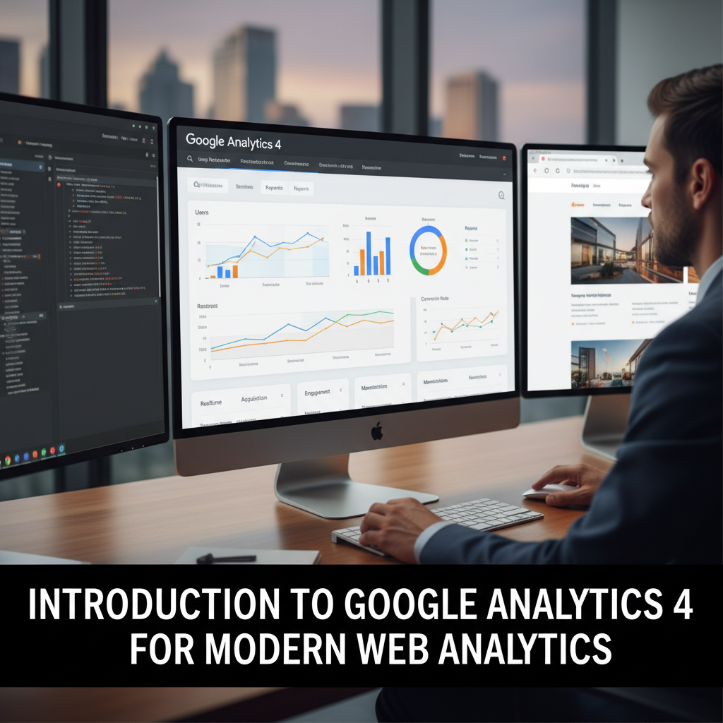 A flowchart showing the relationship between a Google Account, GA4 Property, and Data Streams for web, iOS, and Android. — how to set up google analytics 4