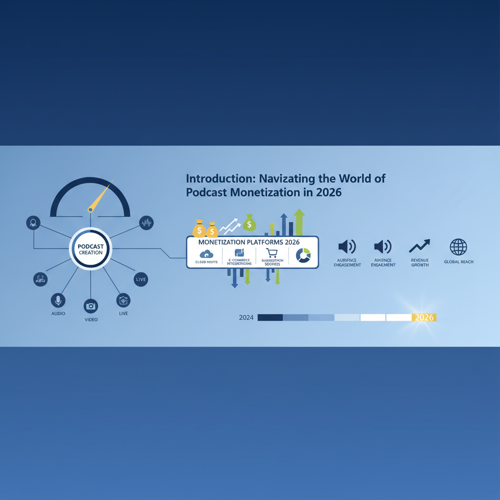 A podcaster looking at a dashboard with audience analytics and revenue charts. — how to choose a podcast monetization platform