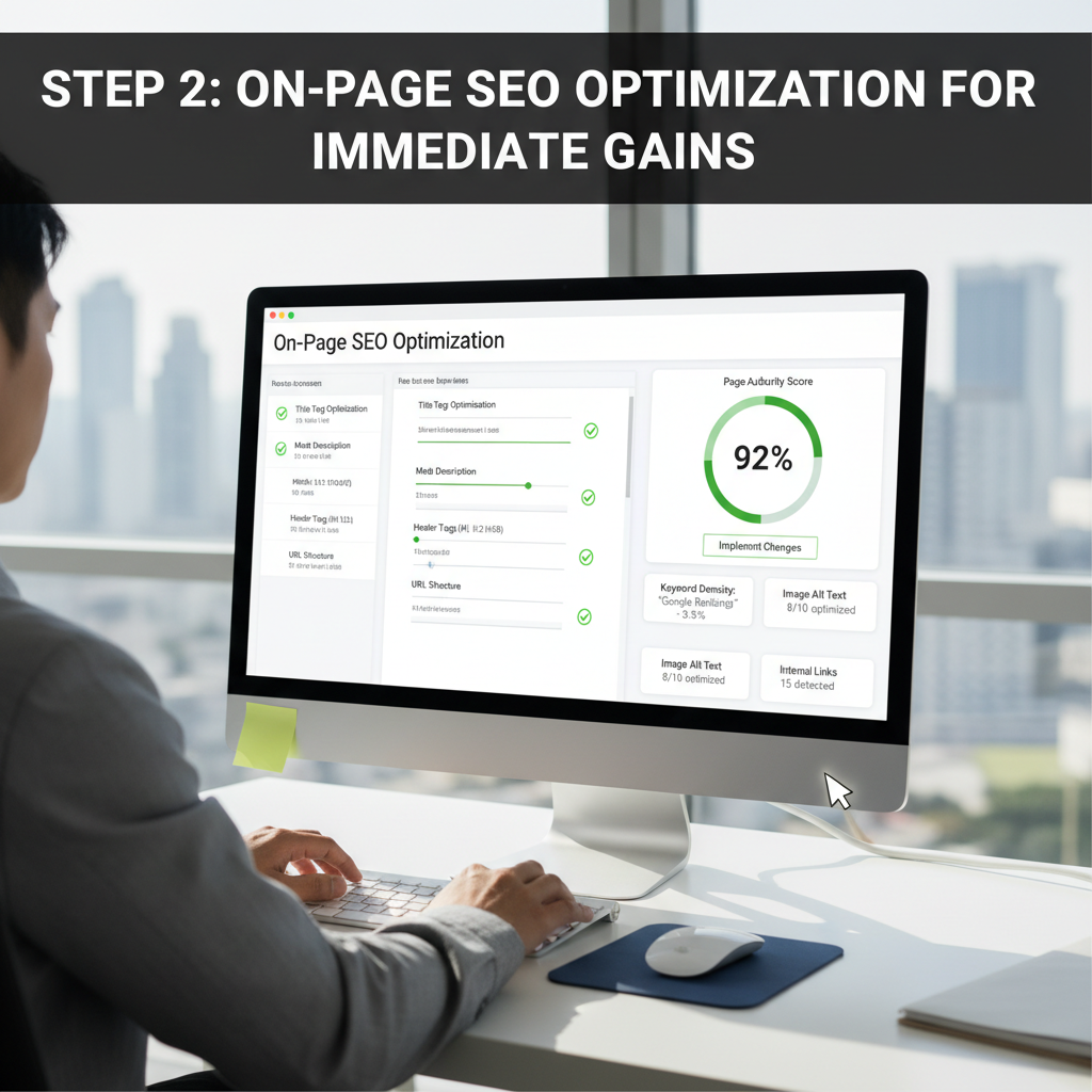 A dashboard showing an AI tool generating an SEO-optimized article with a high content score. — how to get higher google rankings fast