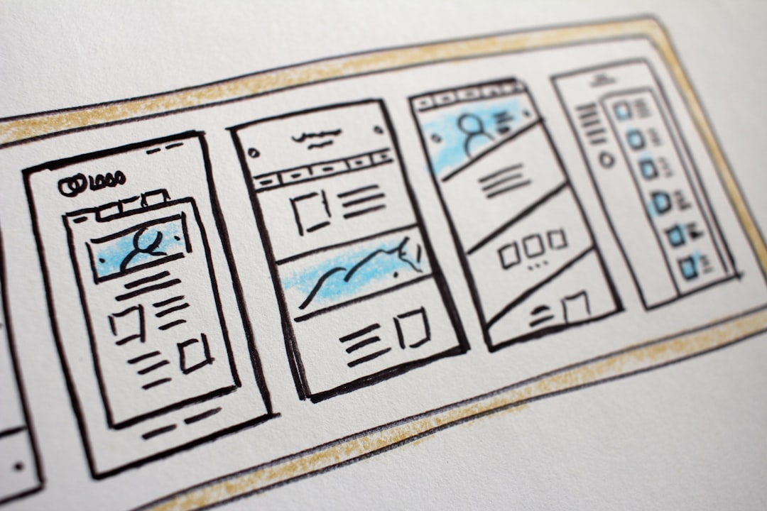 Hand-drawn website wireframes and mobile layouts on paper illustrate design costs