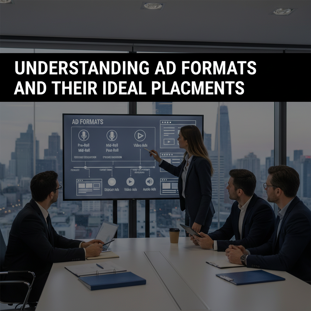 A sound wave graphic showing a smooth transition into an ad break, illustrating seamless integration. — podcast ad placement best practices