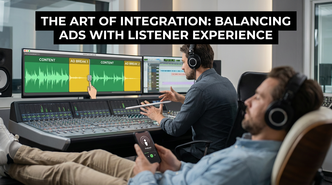 A dashboard showing podcast analytics with graphs for ad impressions and listener demographics. — podcast ad placement best practices