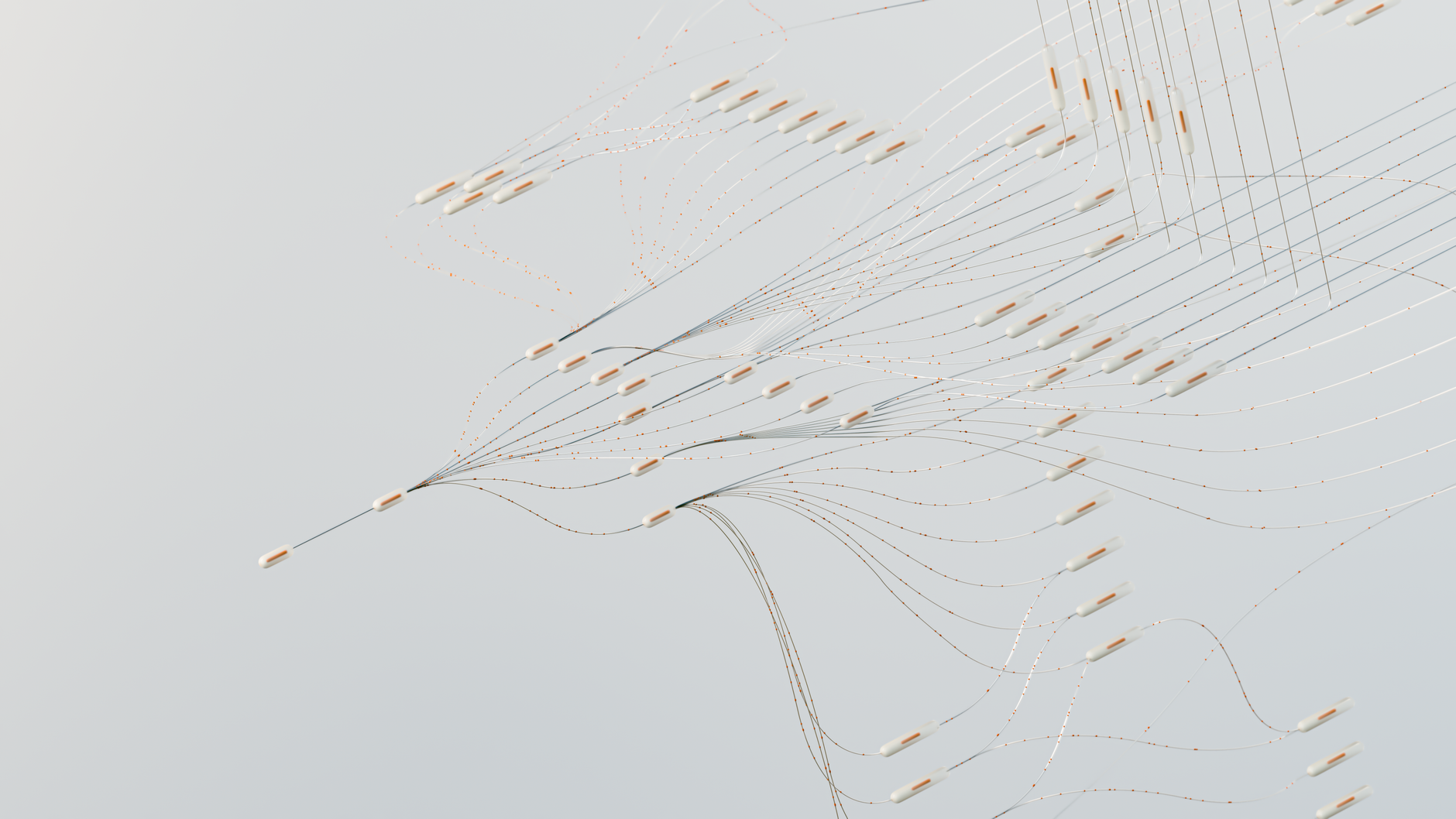 Abstract diagram showing lines branching out to multiple nodes, symbolizing data connections and AI traffic