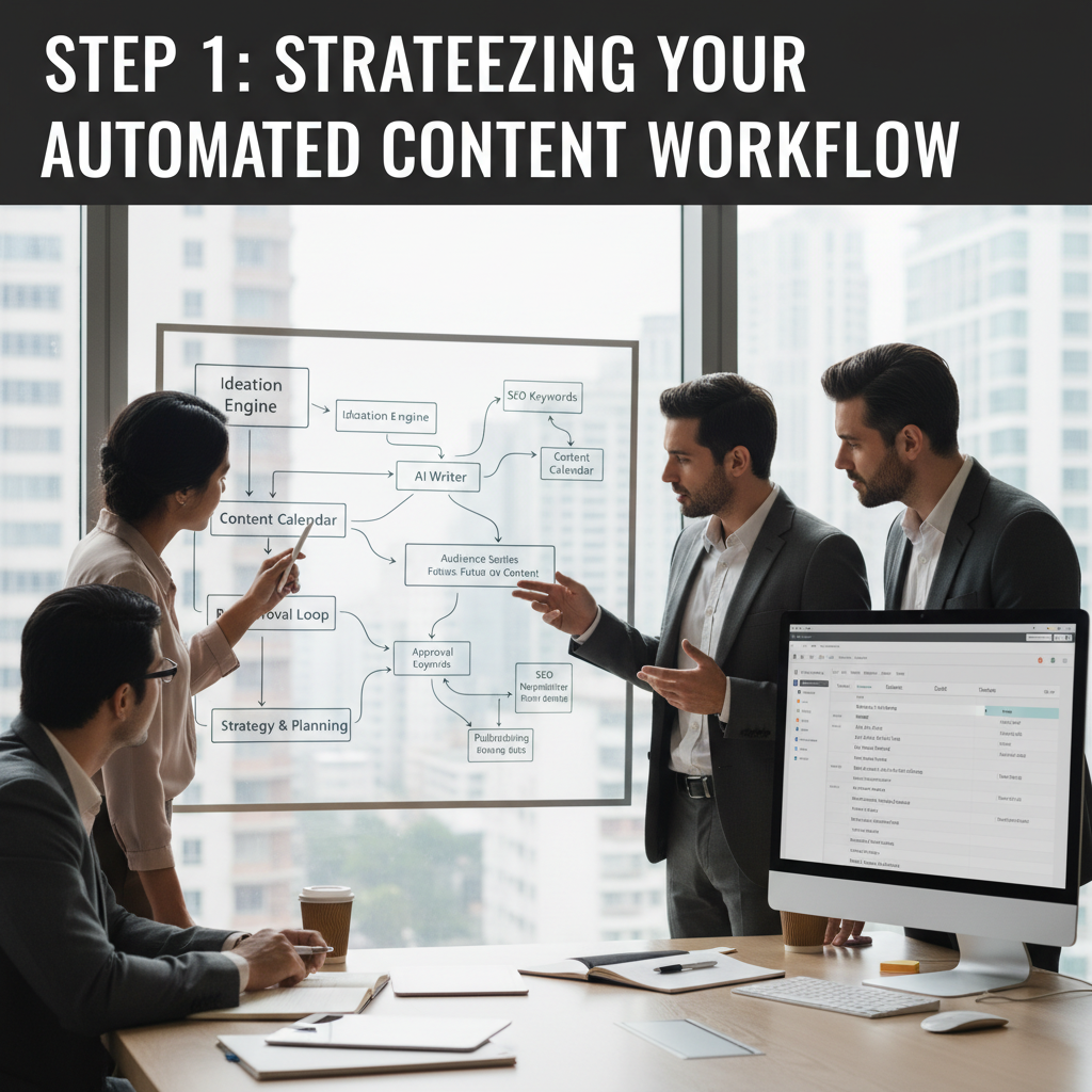 A dashboard screenshot showing content automation features like scheduling, SEO scores, and AI generation. — how to automate content publishing