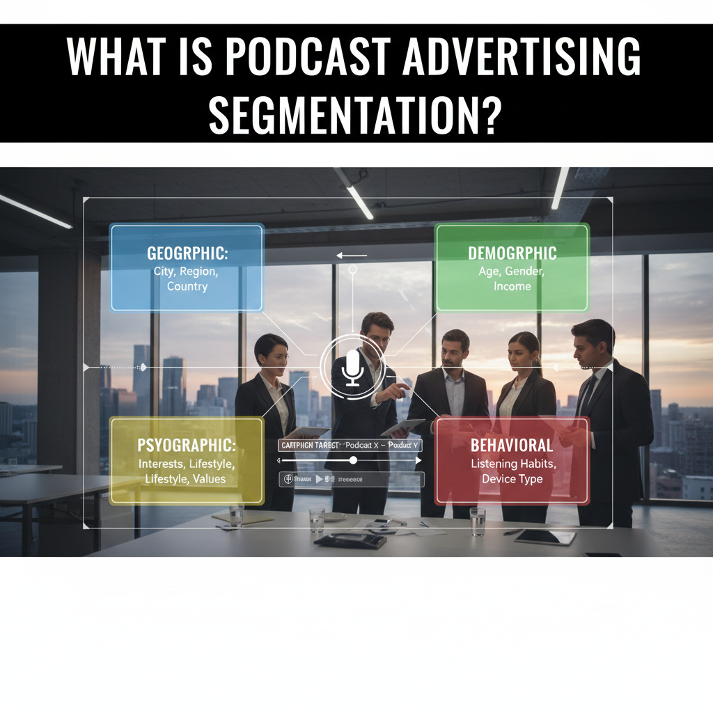 A dashboard showing different audience segments for a podcast advertising campaign — podcast advertising segmentation