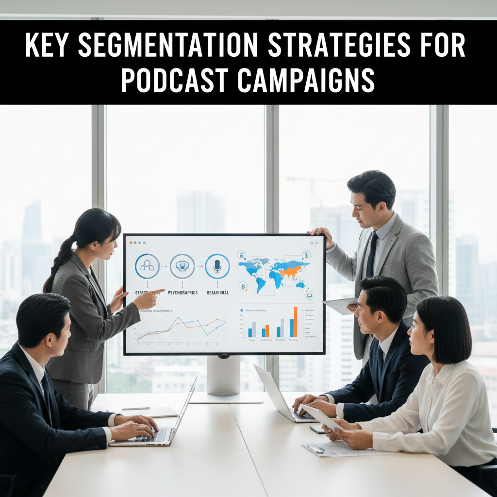 Diagram showing first-party and third-party podcast data combining to create a detailed listener persona — podcast advertising segmentation