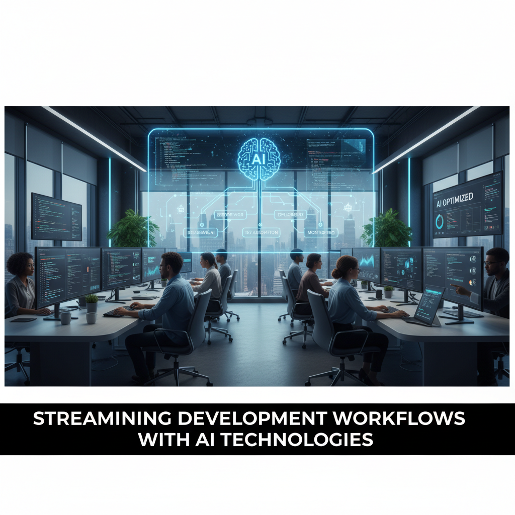 A futuristic dashboard showing AI-driven website performance metrics and server load balancing. — AI in web development 2026
