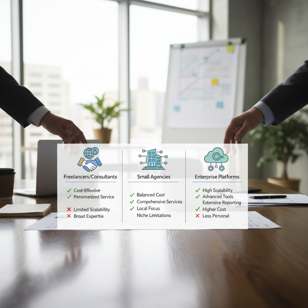 Two business people shaking hands over a table with laptops, symbolizing a good client-agency relationship