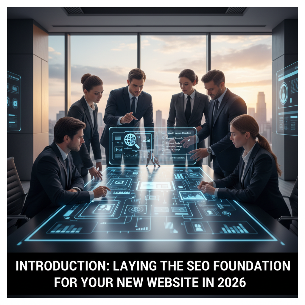 A digital blueprint of a website's site structure, showing how pages connect logically. — SEO for new website launch checklist
