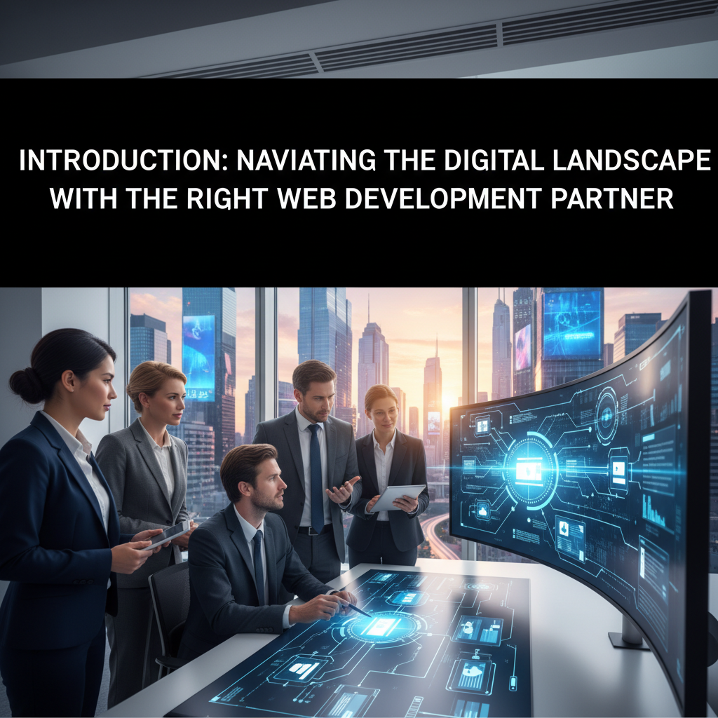 A flowchart showing abstract business goals being refined into specific website features and KPIs — choosing a custom web development agency