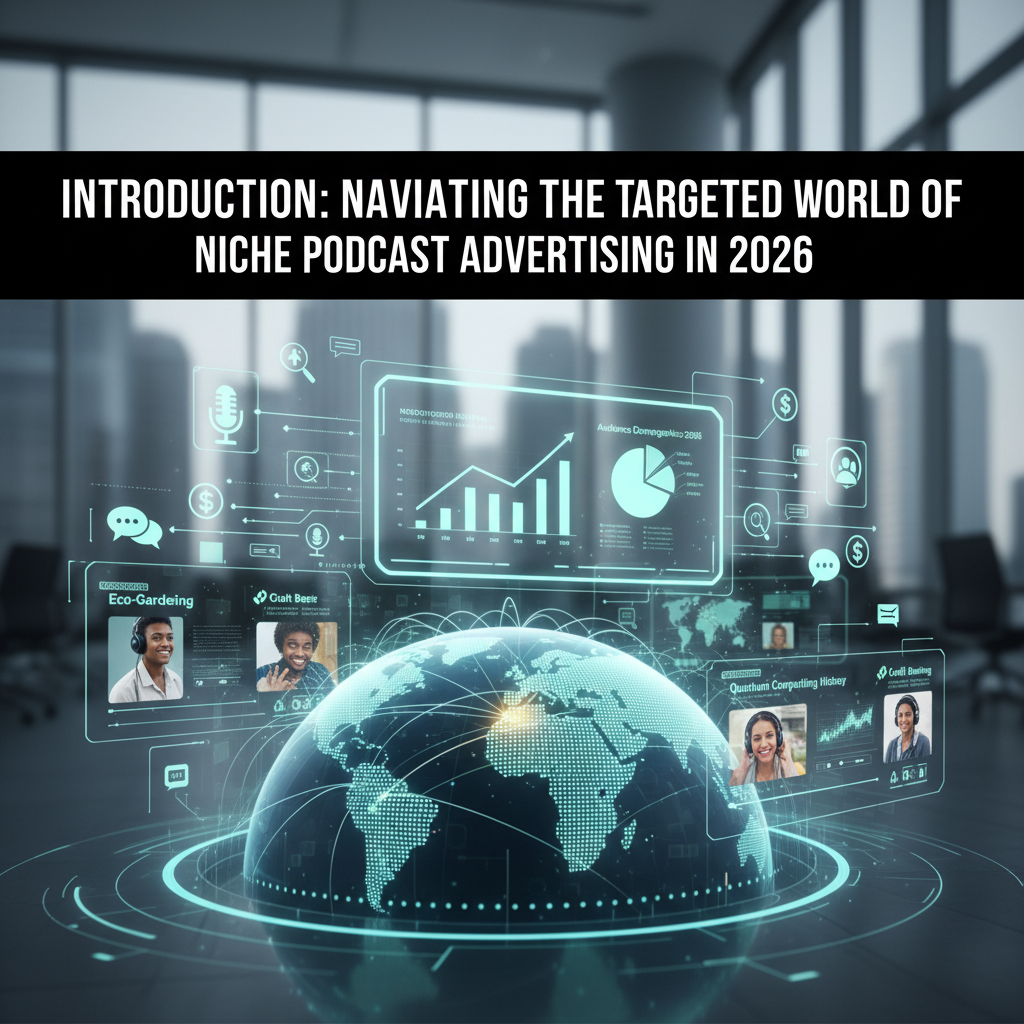 A vibrant graphic illustrating a brand logo connecting with a podcast icon through the Big Pond Podcasts platform. — niche podcast advertising platforms