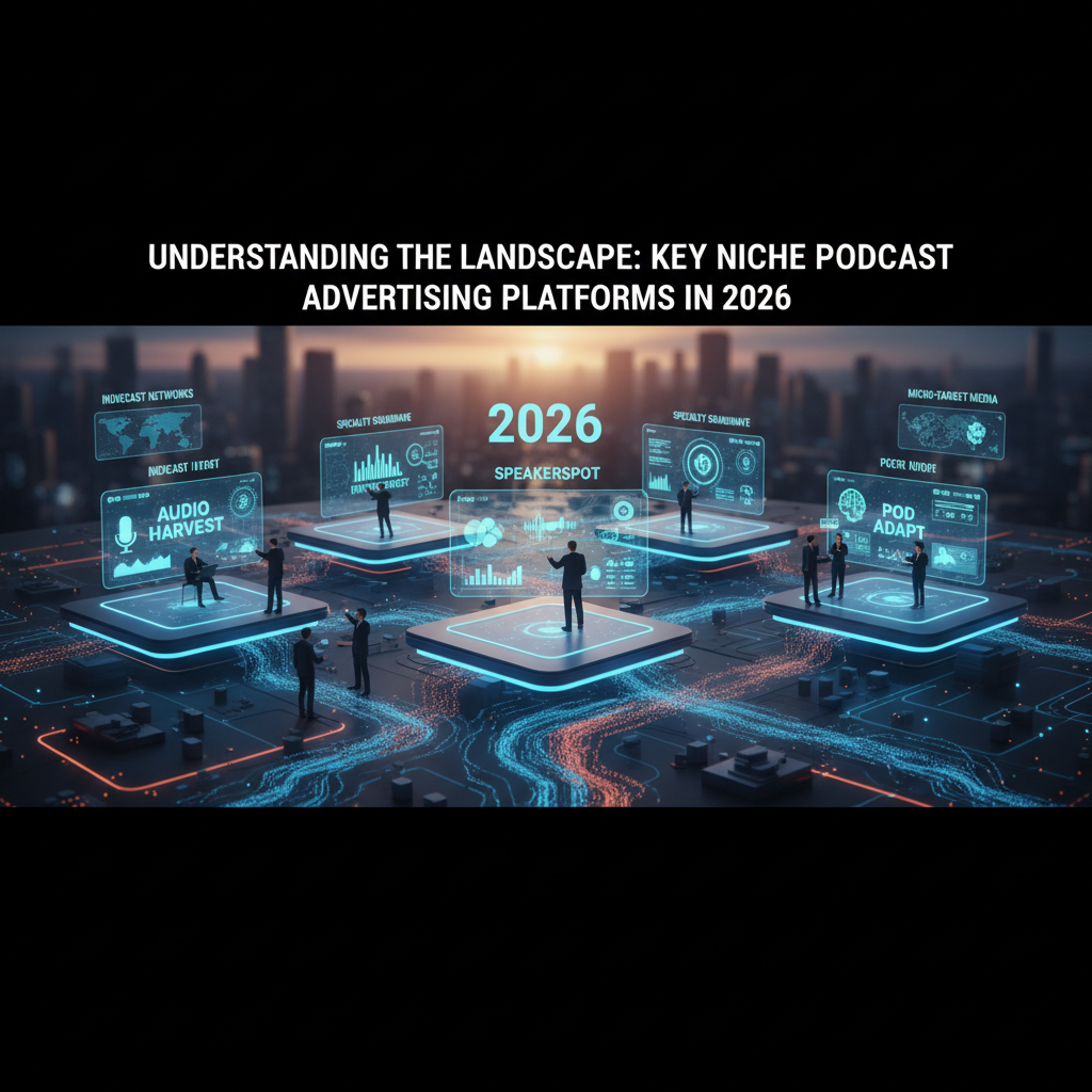 A flowchart showing the decision-making process for choosing a podcast ad platform with icons for podcasters and advertisers. — niche podcast advertising platforms