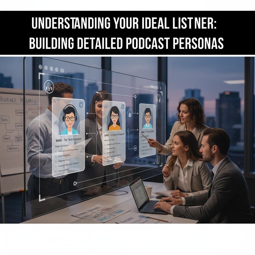 A podcaster reviewing listener feedback on a laptop, with charts and comments visible. — podcast audience targeting strategies