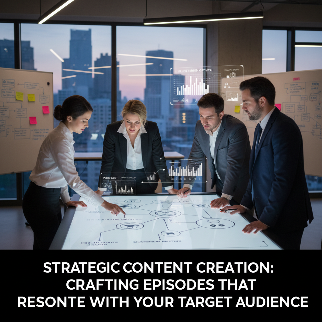 A podcaster optimizing their show's description and tags on a laptop screen. — podcast audience targeting strategies