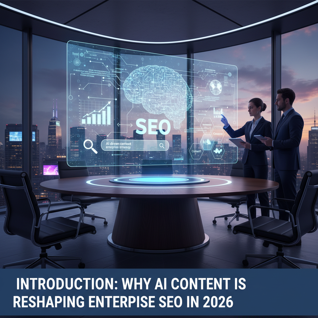 A flowchart showing the AI content generation process from keyword input to a published article, highlighting speed and scale. — ai content for enterprise SEO