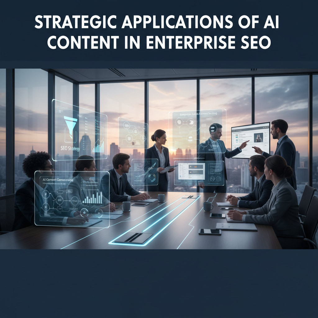 A marketing professional editing an AI-generated article on their laptop, with SEO checklists visible. — ai content for enterprise SEO