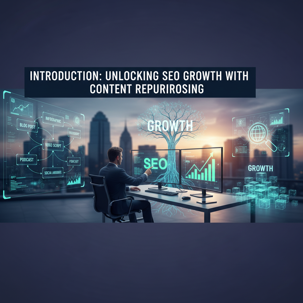 A dashboard showing content performance analytics with charts for traffic, engagement, and conversions. — content repurposing for seo scale