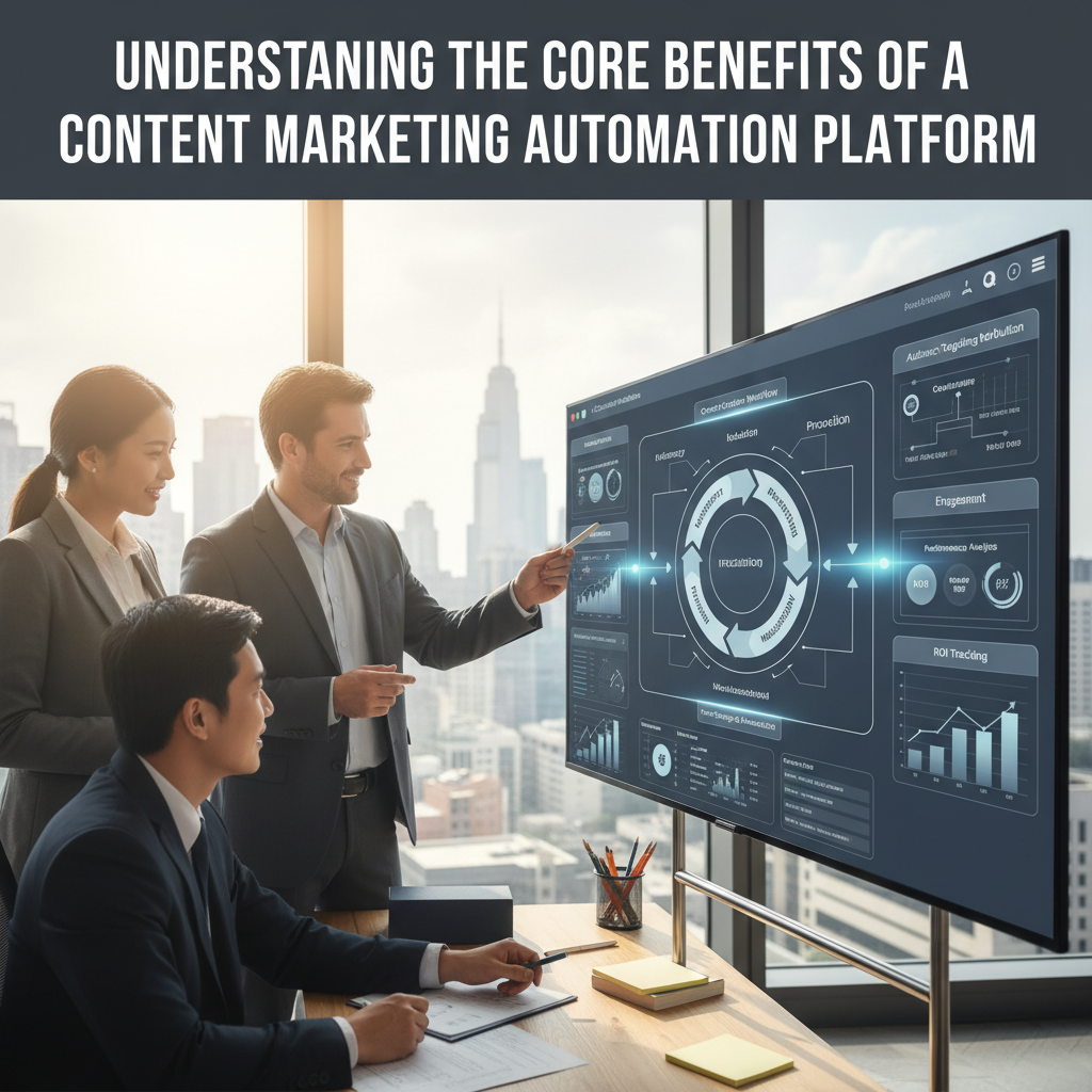 A dashboard showing an AI content editor with real-time SEO score and keyword suggestions. — content marketing automation platform