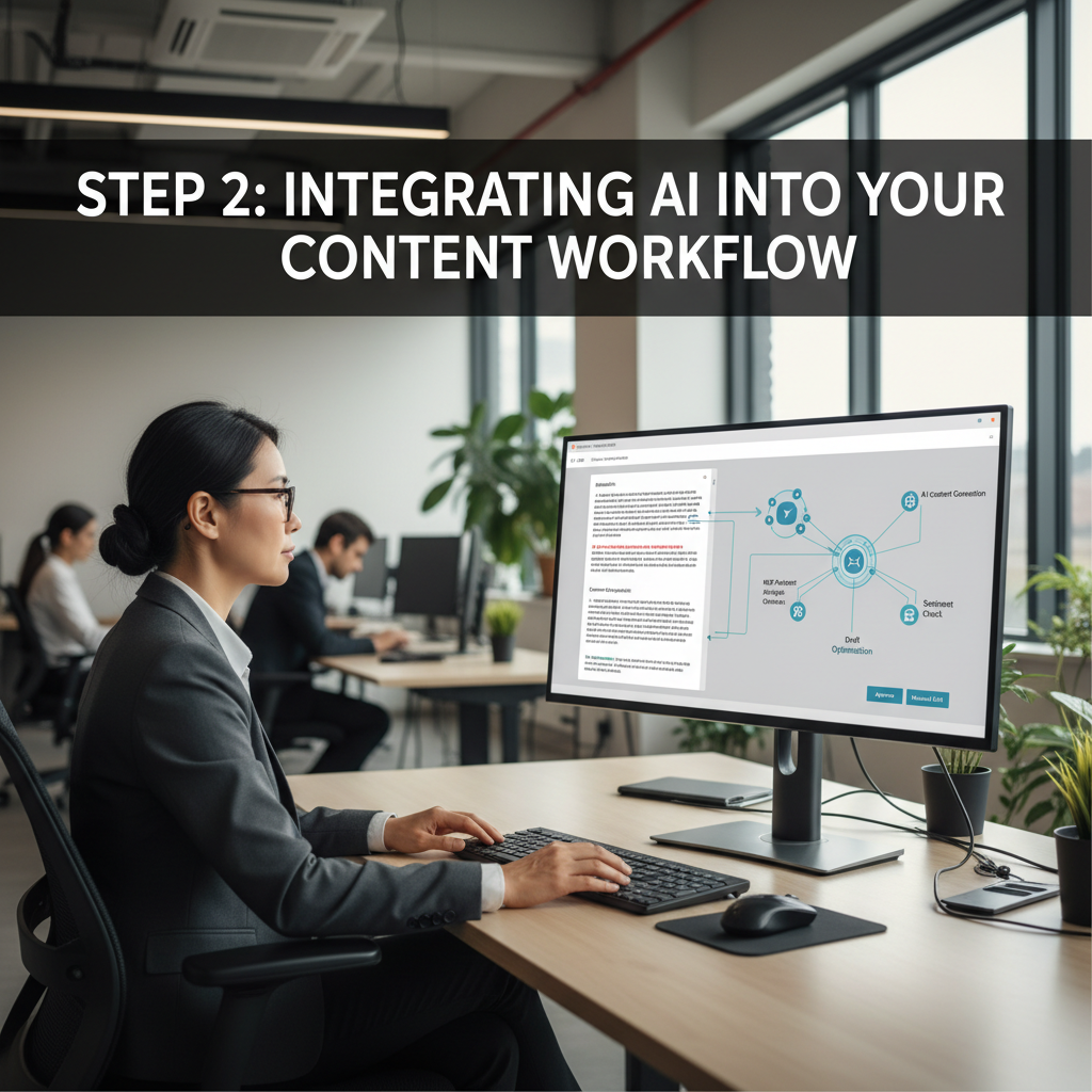 A content strategist analyzing an AI-generated article, making notes and edits to enhance its quality and SEO. — ai content review process