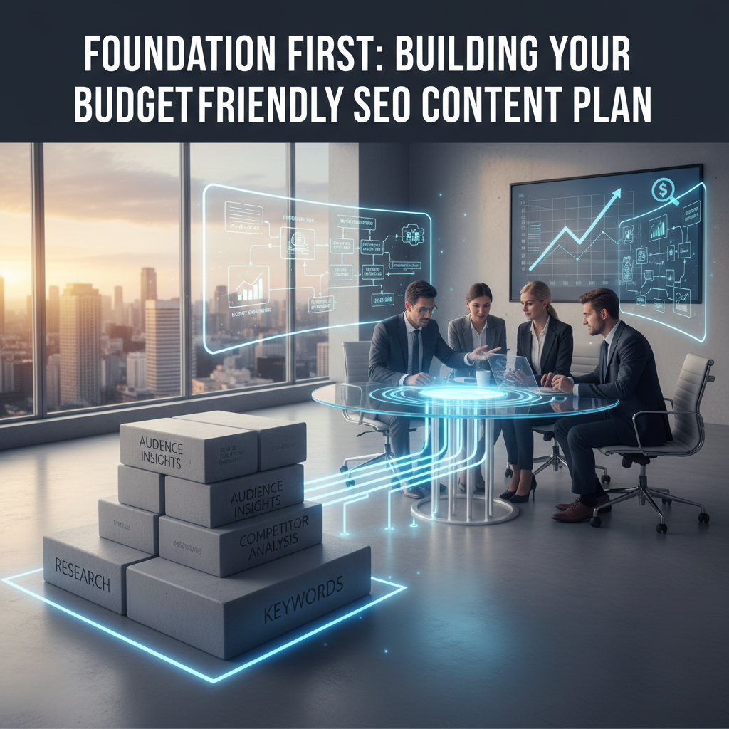 A diagram showing a blog post being repurposed into a video, infographic, and social media posts, illustrating the content repurposing cycle. — cost-effective SEO content strategy