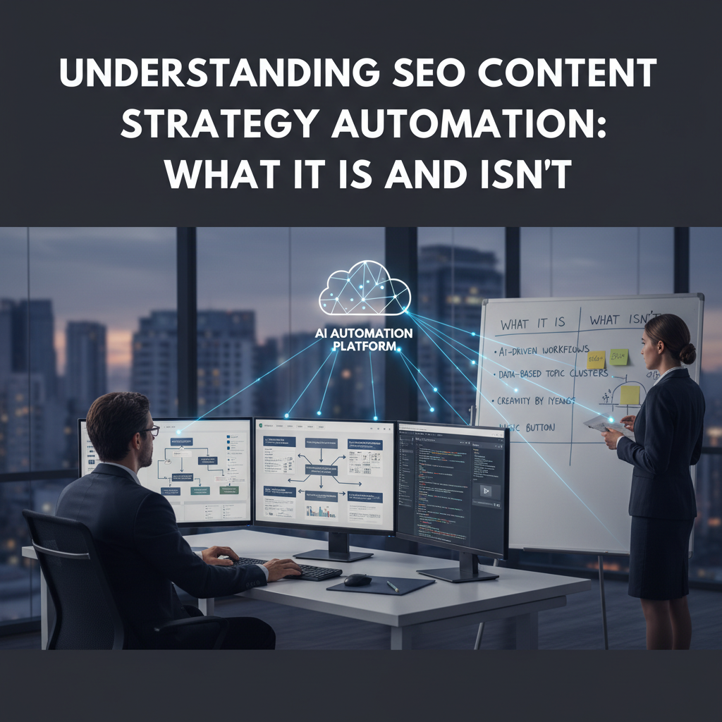 A dashboard showing automated keyword research with trend graphs and difficulty scores. — seo content strategy automation