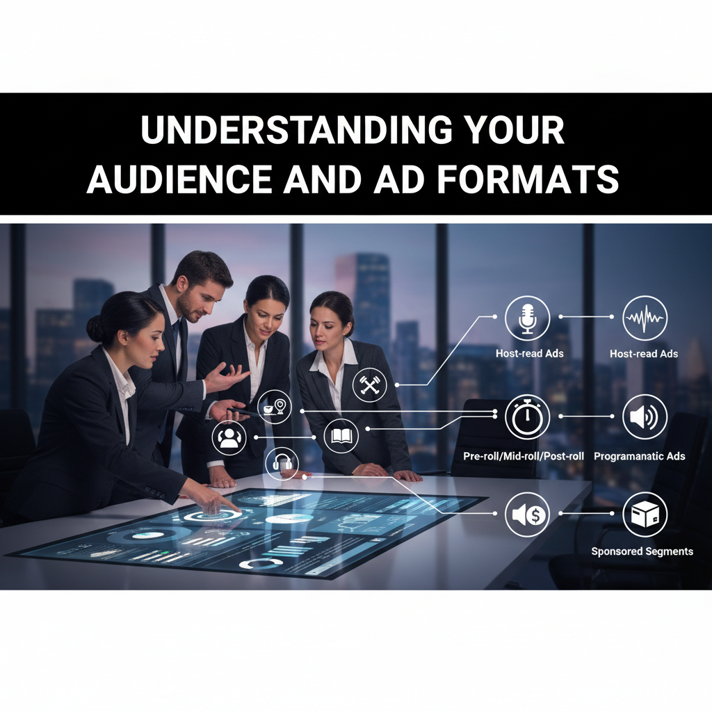 A dashboard showing podcast ad spend allocation across different categories — podcast advertising budget allocation
