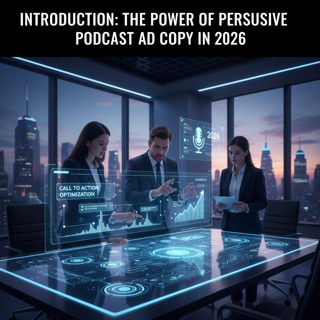 A graphic showing podcast audience analytics and listener persona data — effective podcast ad copy examples