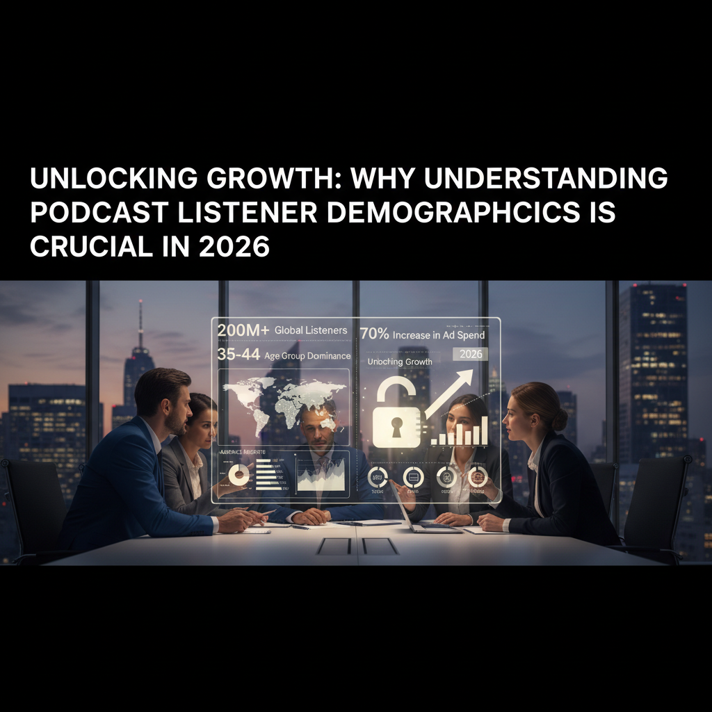 A diagram showing a basic listener avatar with demographic details, pointing to a more detailed psychographic profile with interests and values. — podcast listener demographics targeting